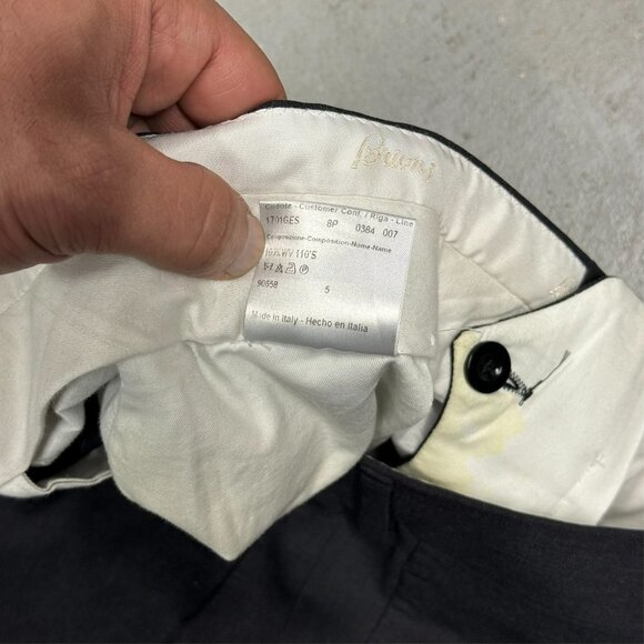 Brioni Dress Pants 110s Wool Trousers Made in Italy Grey Sharkskin W 36 - Picture 6 of 10